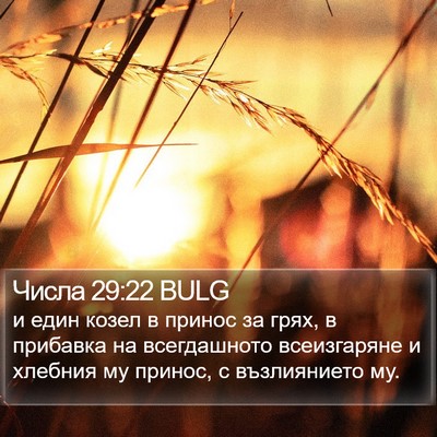 Числа 29:22 BULG Bible Verse Image