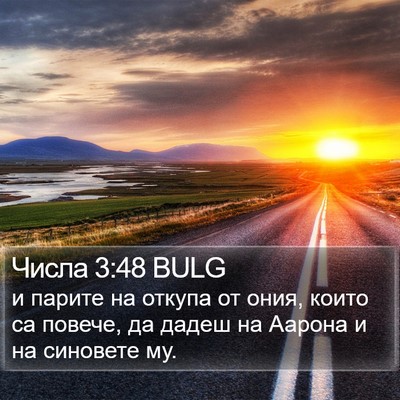 Числа 3:48 BULG Bible Verse Image