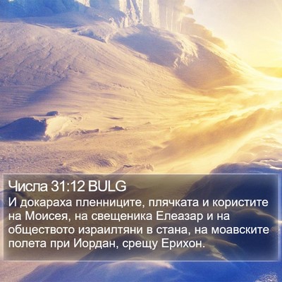 Числа 31:12 BULG Bible Verse Image