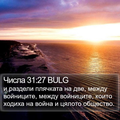 Числа 31:27 BULG Bible Verse Image