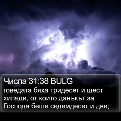 Числа 31:38 BULG Bible Verse Image