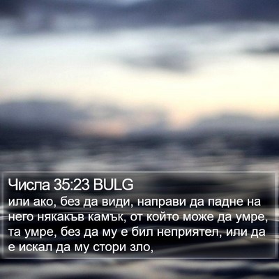 Числа 35:23 BULG Bible Verse Image
