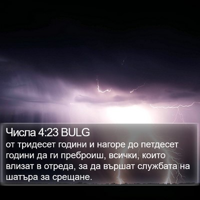 Числа 4:23 BULG Bible Verse Image