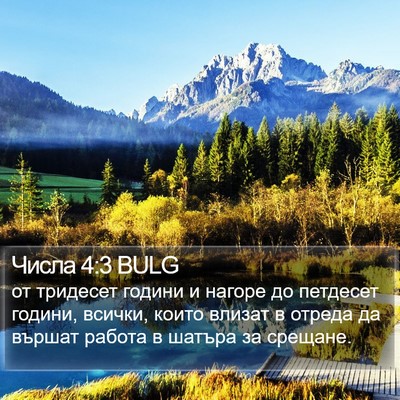 Числа 4:3 BULG Bible Verse Image