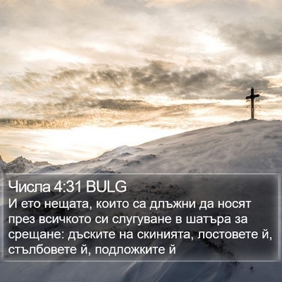 Числа 4:31 BULG Bible Verse Image