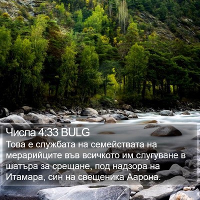 Числа 4:33 BULG Bible Verse Image
