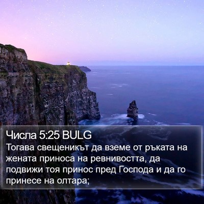 Числа 5:25 BULG Bible Verse Image
