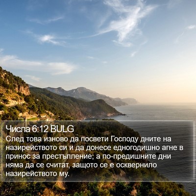 Числа 6:12 BULG Bible Verse Image