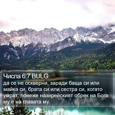 Числа 6:7 BULG Bible Verse Image