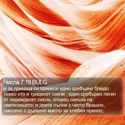 Числа 7:19 BULG Bible Verse Image