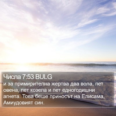 Числа 7:53 BULG Bible Verse Image
