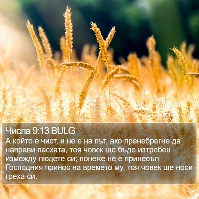 Числа 9:13 BULG Bible Verse Image