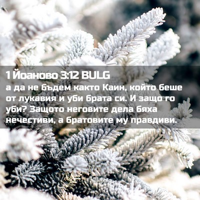 Picture 02 - 1 Йоаново 3:12 BULG - а да не бъдем както Каин, - Bible Verse Picture