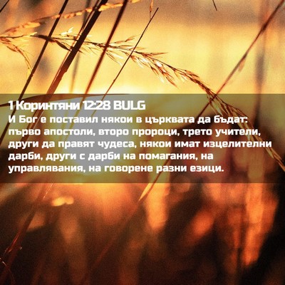 Picture 02 - 1 Коринтяни 12:28 BULG - И Бог е поставил някои в - Bible Verse Picture