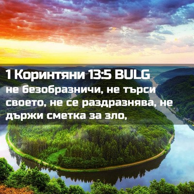 Picture 02 - 1 Коринтяни 13:5 BULG - не безобразничи, не търси - Bible Verse Picture