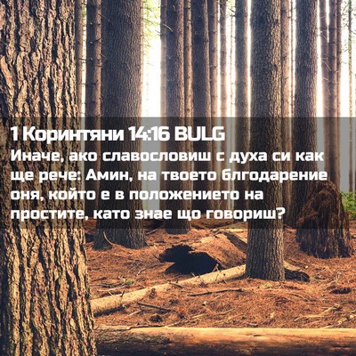 Picture 02 - 1 Коринтяни 14:16 BULG - Иначе, ако славословиш с - Bible Verse Picture