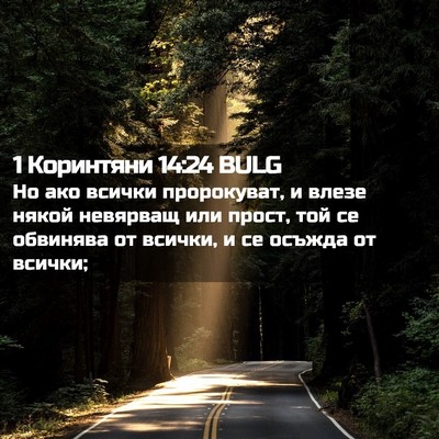 Picture 02 - 1 Коринтяни 14:24 BULG - Но ако всички пророкуват, и - Bible Verse Picture