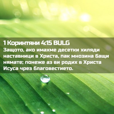 Picture 02 - 1 Коринтяни 4:15 BULG - Защото, ако имахме десетки - Bible Verse Picture