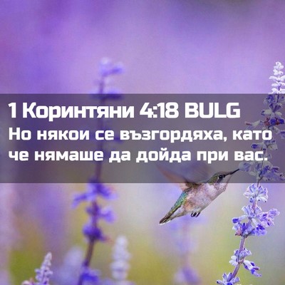 Picture 02 - 1 Коринтяни 4:18 BULG - Но някои се възгордяха, - Bible Verse Picture