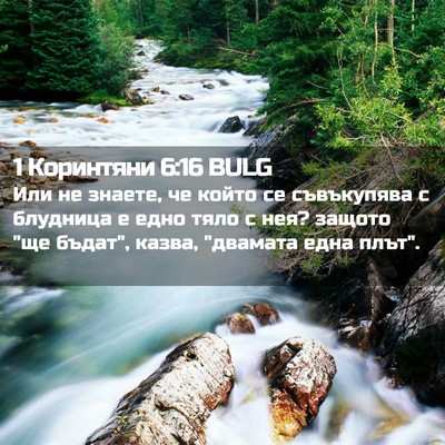 Picture 02 - 1 Коринтяни 6:16 BULG - Или не знаете, че който се - Bible Verse Picture
