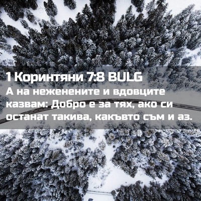 Picture 02 - 1 Коринтяни 7:8 BULG - А на неженените и вдовците - Bible Verse Picture