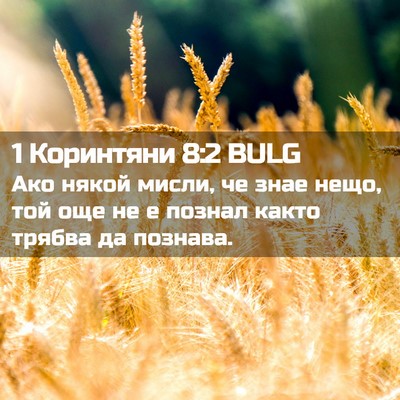Picture 02 - 1 Коринтяни 8:2 BULG - Ако някой мисли, че знае - Bible Verse Picture
