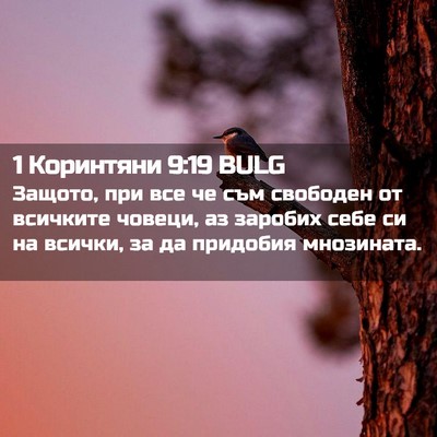 Picture 02 - 1 Коринтяни 9:19 BULG - Защото, при все че съм - Bible Verse Picture