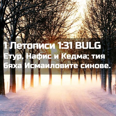 Picture 02 - 1 Летописи 1:31 BULG - Етур, Нафис и Кедма; тия - Bible Verse Picture
