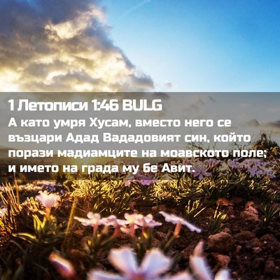 Picture 02 - 1 Летописи 1:46 BULG - А като умря Хусам, вместо - Bible Verse Picture