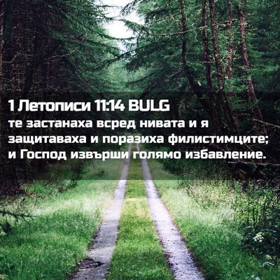 Picture 02 - 1 Летописи 11:14 BULG - те застанаха всред нивата - Bible Verse Picture