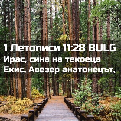 Picture 02 - 1 Летописи 11:28 BULG - Ирас, сина на текоеца Екис, - Bible Verse Picture