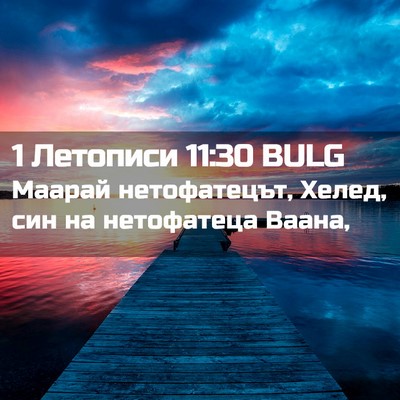 Picture 02 - 1 Летописи 11:30 BULG - Маарай нетофатецът, Хелед, - Bible Verse Picture