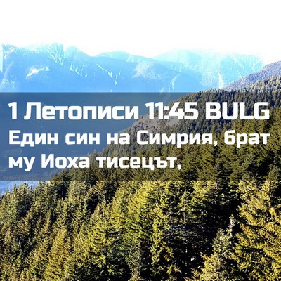 Picture 02 - 1 Летописи 11:45 BULG - Един син на Симрия, брат му - Bible Verse Picture