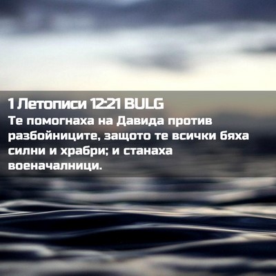 Picture 02 - 1 Летописи 12:21 BULG - Те помогнаха на Давида - Bible Verse Picture