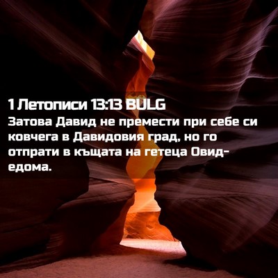 Picture 02 - 1 Летописи 13:13 BULG - Затова Давид не премести - Bible Verse Picture
