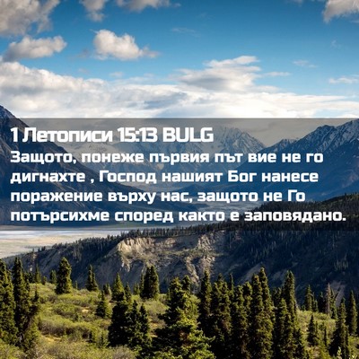 Picture 02 - 1 Летописи 15:13 BULG - Защото, понеже първия път - Bible Verse Picture