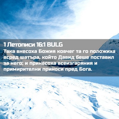 Picture 02 - 1 Летописи 16:1 BULG - Така внесоха Божия ковчег - Bible Verse Picture