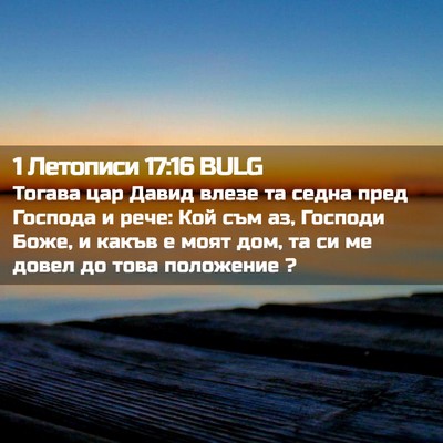 Picture 02 - 1 Летописи 17:16 BULG - Тогава цар Давид влезе та - Bible Verse Picture