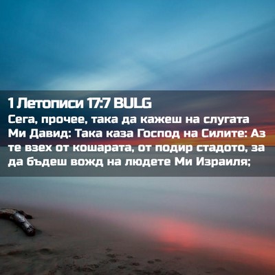 Picture 02 - 1 Летописи 17:7 BULG - Сега, прочее, така да кажеш - Bible Verse Picture