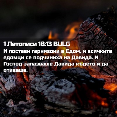 Picture 02 - 1 Летописи 18:13 BULG - И постави гарнизони в Едом, - Bible Verse Picture
