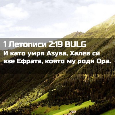 Picture 02 - 1 Летописи 2:19 BULG - И като умря Азува, Халев си - Bible Verse Picture