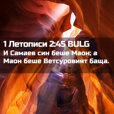 Picture 02 - 1 Летописи 2:45 BULG - И Самаев син беше Маон; а - Bible Verse Picture
