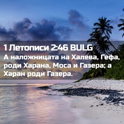 Picture 02 - 1 Летописи 2:46 BULG - А наложницата на Халева, - Bible Verse Picture