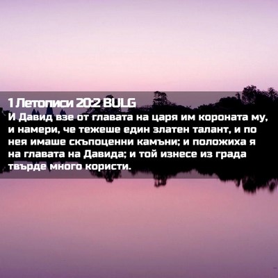 Picture 02 - 1 Летописи 20:2 BULG - И Давид взе от главата на - Bible Verse Picture