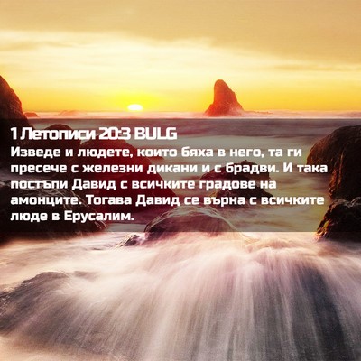 Picture 02 - 1 Летописи 20:3 BULG - Изведе и людете, които бяха - Bible Verse Picture