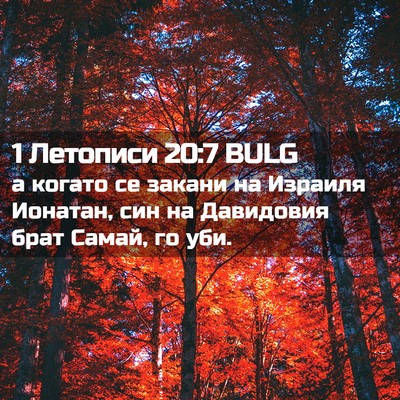 Picture 02 - 1 Летописи 20:7 BULG - а когато се закани на - Bible Verse Picture
