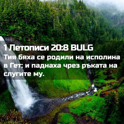 Picture 02 - 1 Летописи 20:8 BULG - Тия бяха се родили на - Bible Verse Picture