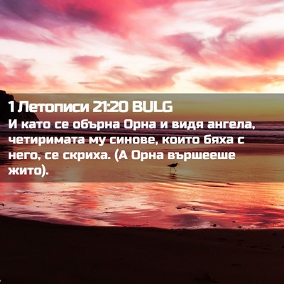 Picture 02 - 1 Летописи 21:20 BULG - И като се обърна Орна и - Bible Verse Picture