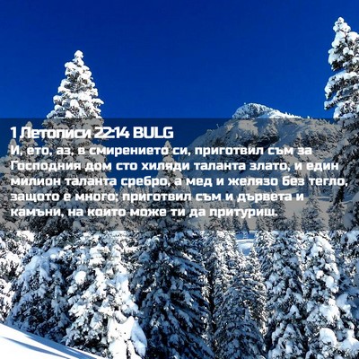Picture 02 - 1 Летописи 22:14 BULG - И, ето, аз, в смирението си, - Bible Verse Picture