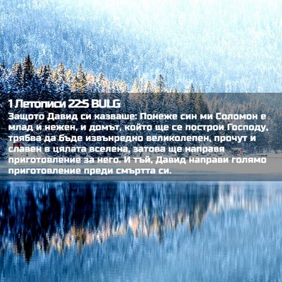 Picture 02 - 1 Летописи 22:5 BULG - Защото Давид си казваше: - Bible Verse Picture